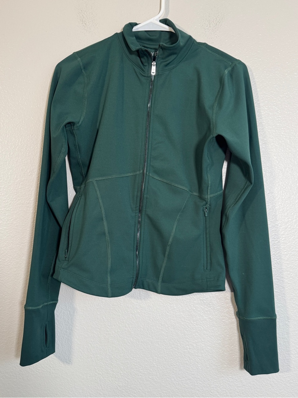 Abercrombie YPB Fitted Zip-Front Athletic Jacket in Green - M